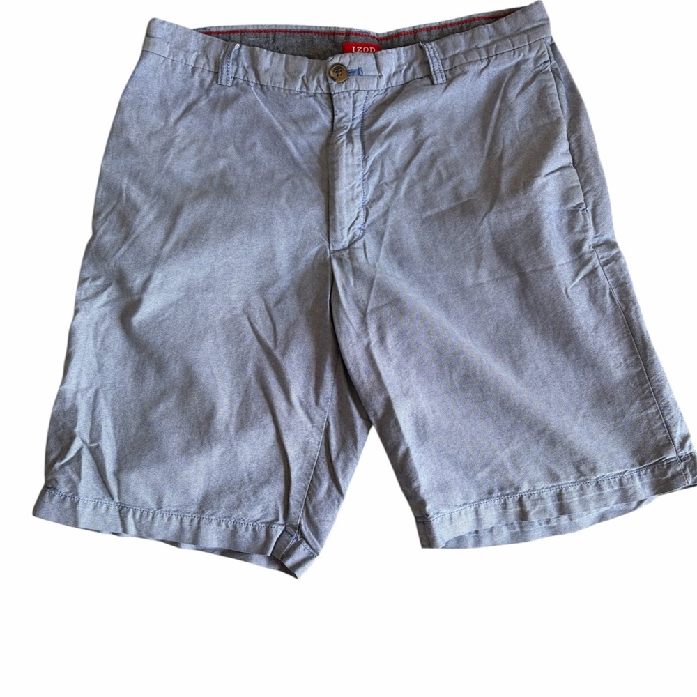 Izod Men's Light Blue Flat Front Shorts
